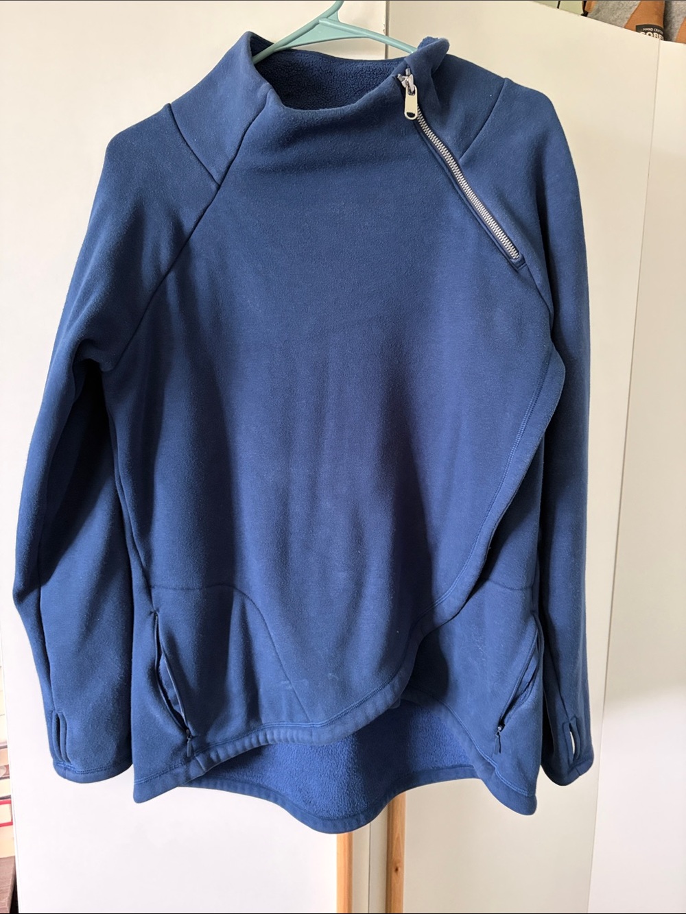 Athleta Women’s Navy Asymmetrical Zip Puffer Jacket